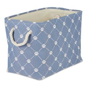 Multipurpose Pet Storage Bin Rectangle Medium with Printing (Color: Stonewash Blue)