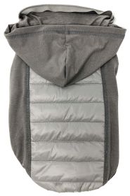 Pet Life 'Apex' Lightweight Hybrid 4-Season Stretch and Quick-Dry Dog Coat w/ Pop out Hood (Color: grey)