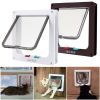 4 Way Pet Cat Puppy Dog Magnetic Lock Lockable Safe Flap Door Gate Frame S M L XL